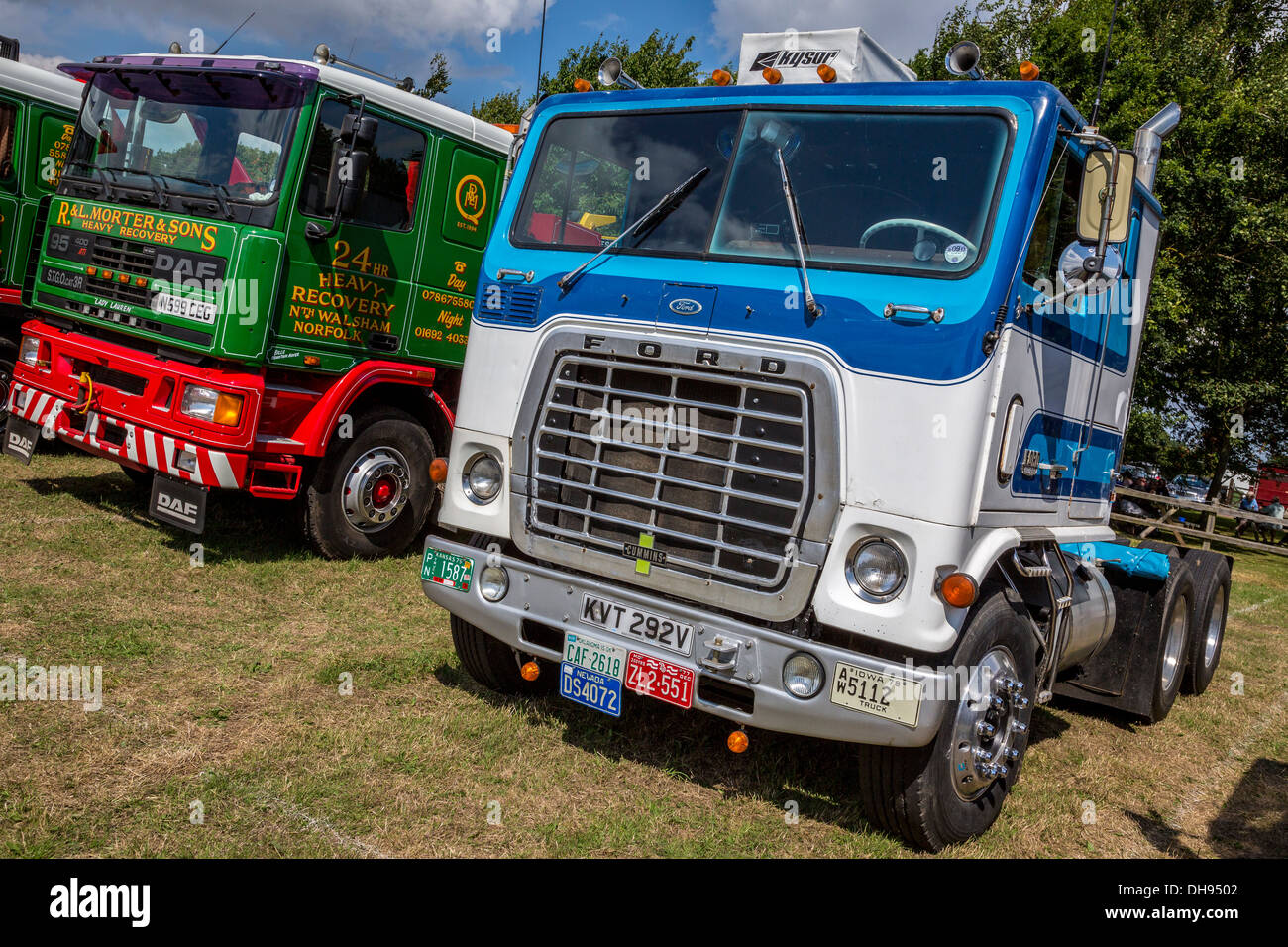 1977 Ford W9000 unità del trattore sul display presso la maniglia di avviamento riunione del Club, NORFOLK REGNO UNITO. Foto Stock