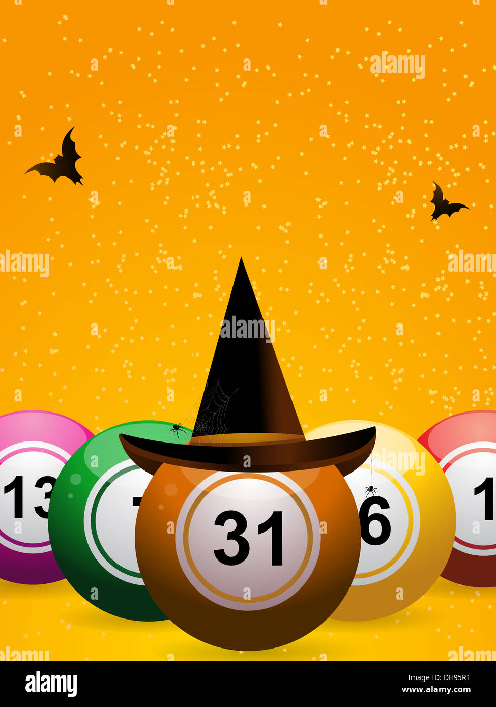 Le sfere di Bingo in tema Halloween sfondo Foto Stock