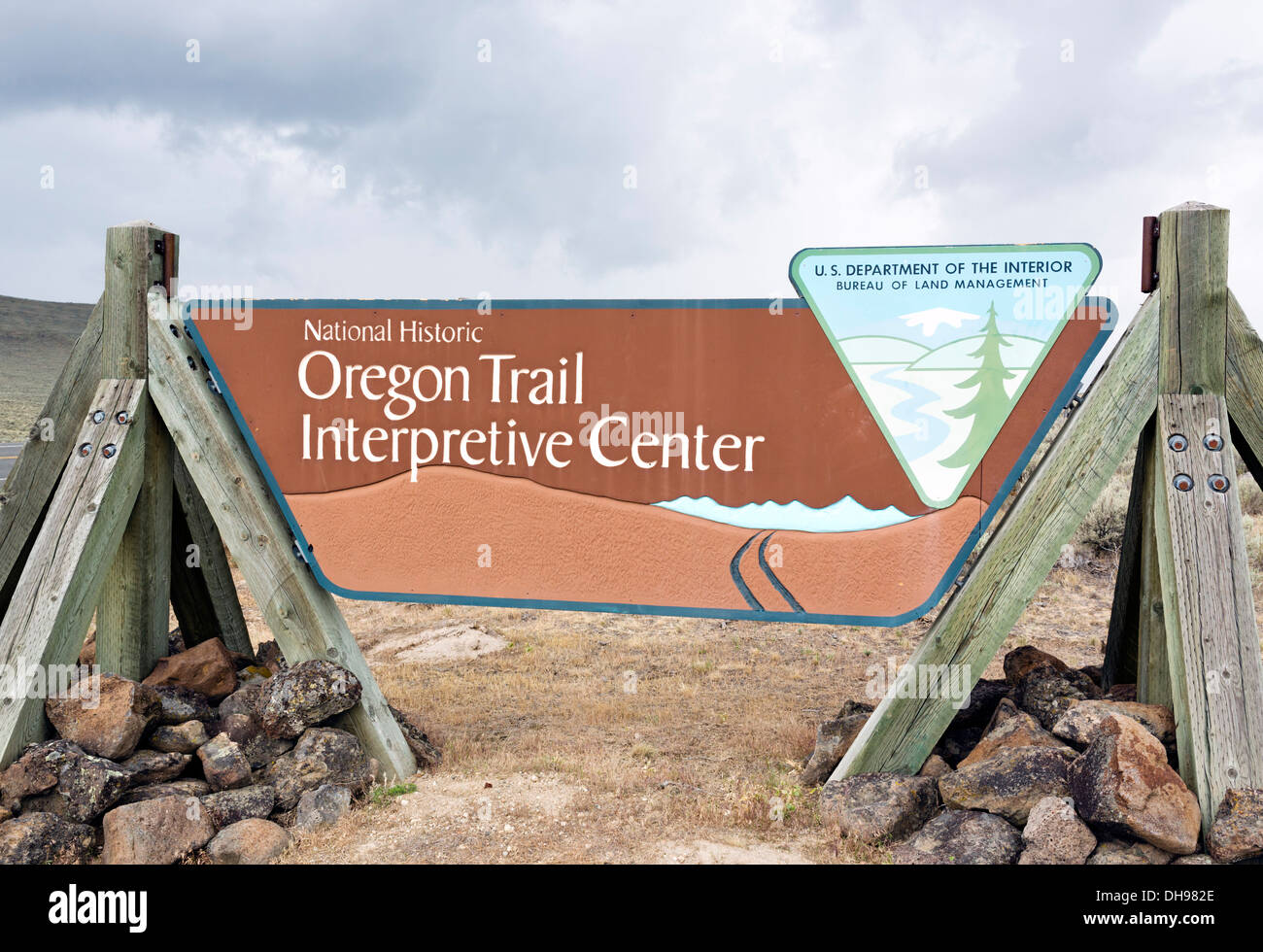 Ingresso al National Historic Oregon Trail Interpretive Center, Baker, Oregon, Stati Uniti d'America Foto Stock