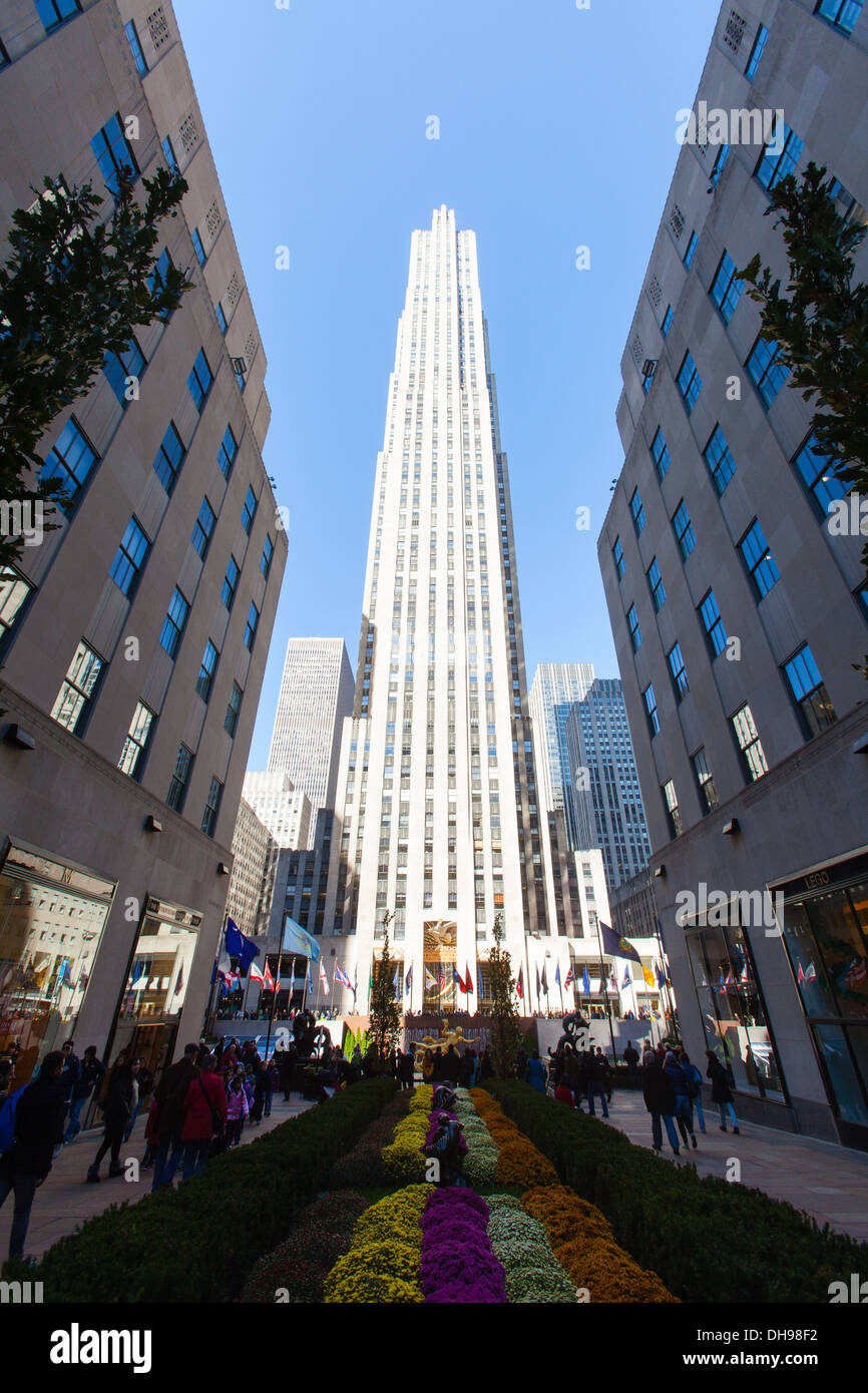 Il Rockefeller Center di New York City , Stati Uniti d'America. Foto Stock