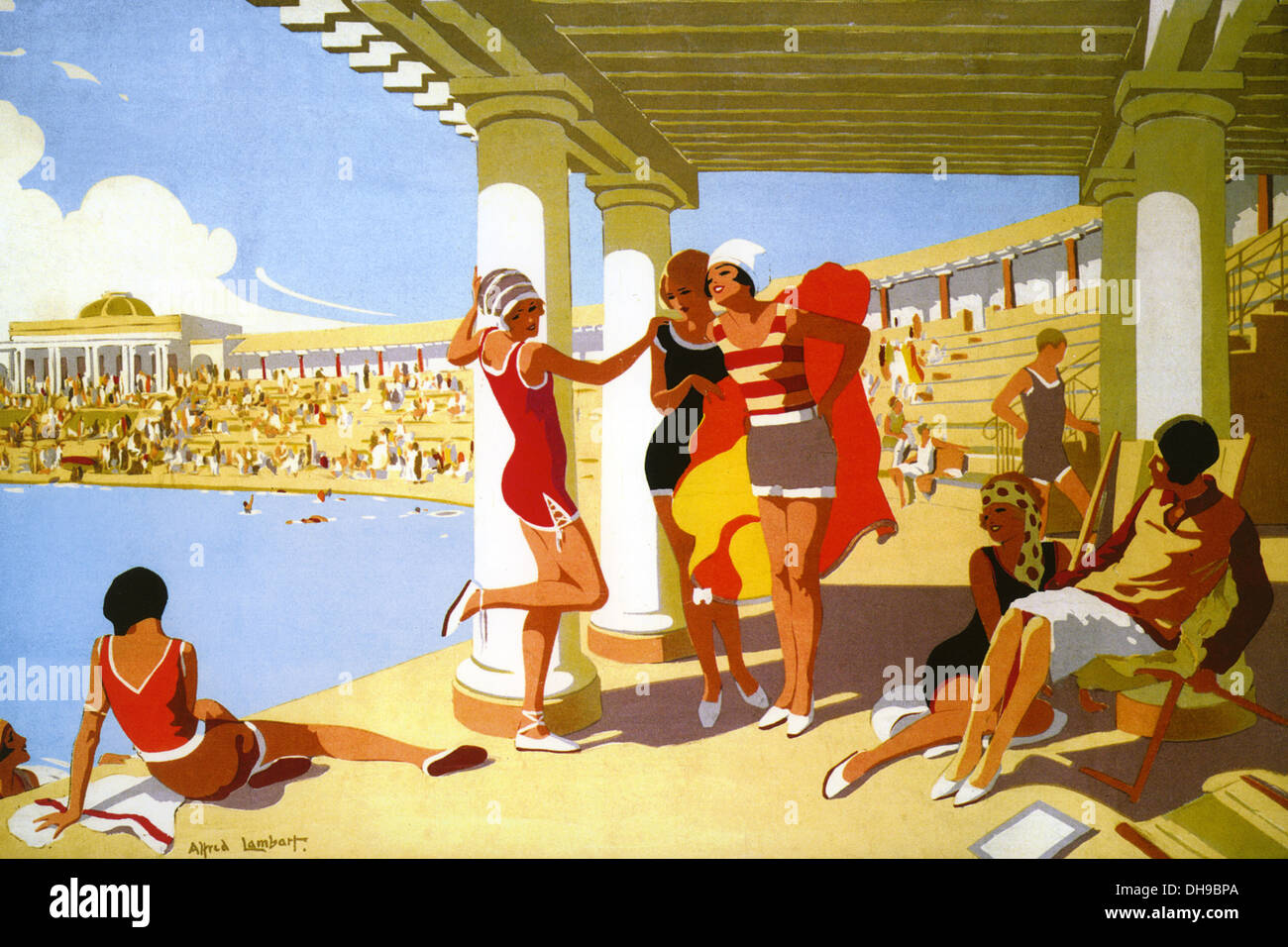 SOUTHPORT ARIA APERTA bagni di acqua di mare circa 1925 Foto Stock