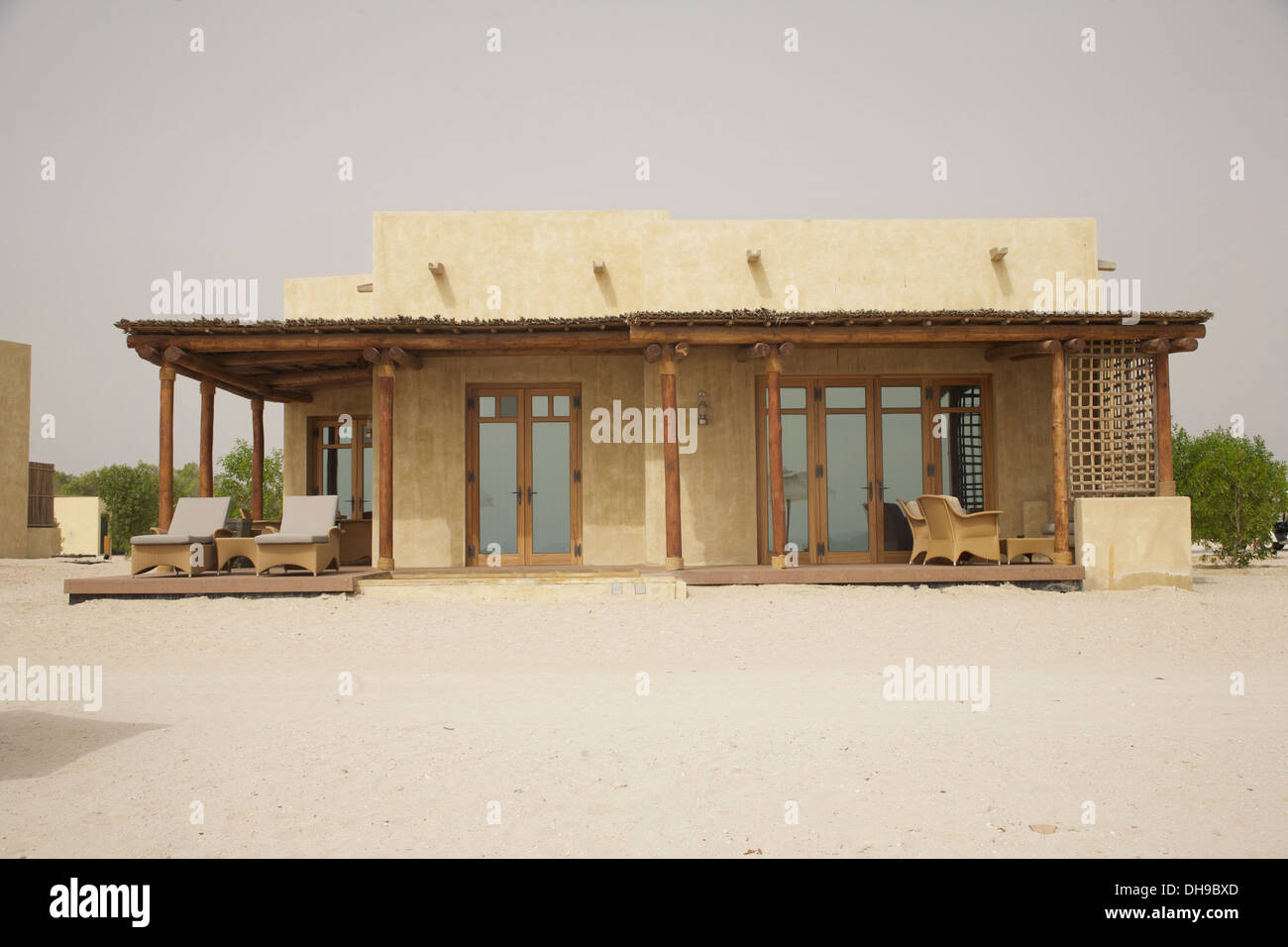 Nuova villa sulla spiaggia a Sir Bani Yas Island, Abu Dhabi Foto Stock