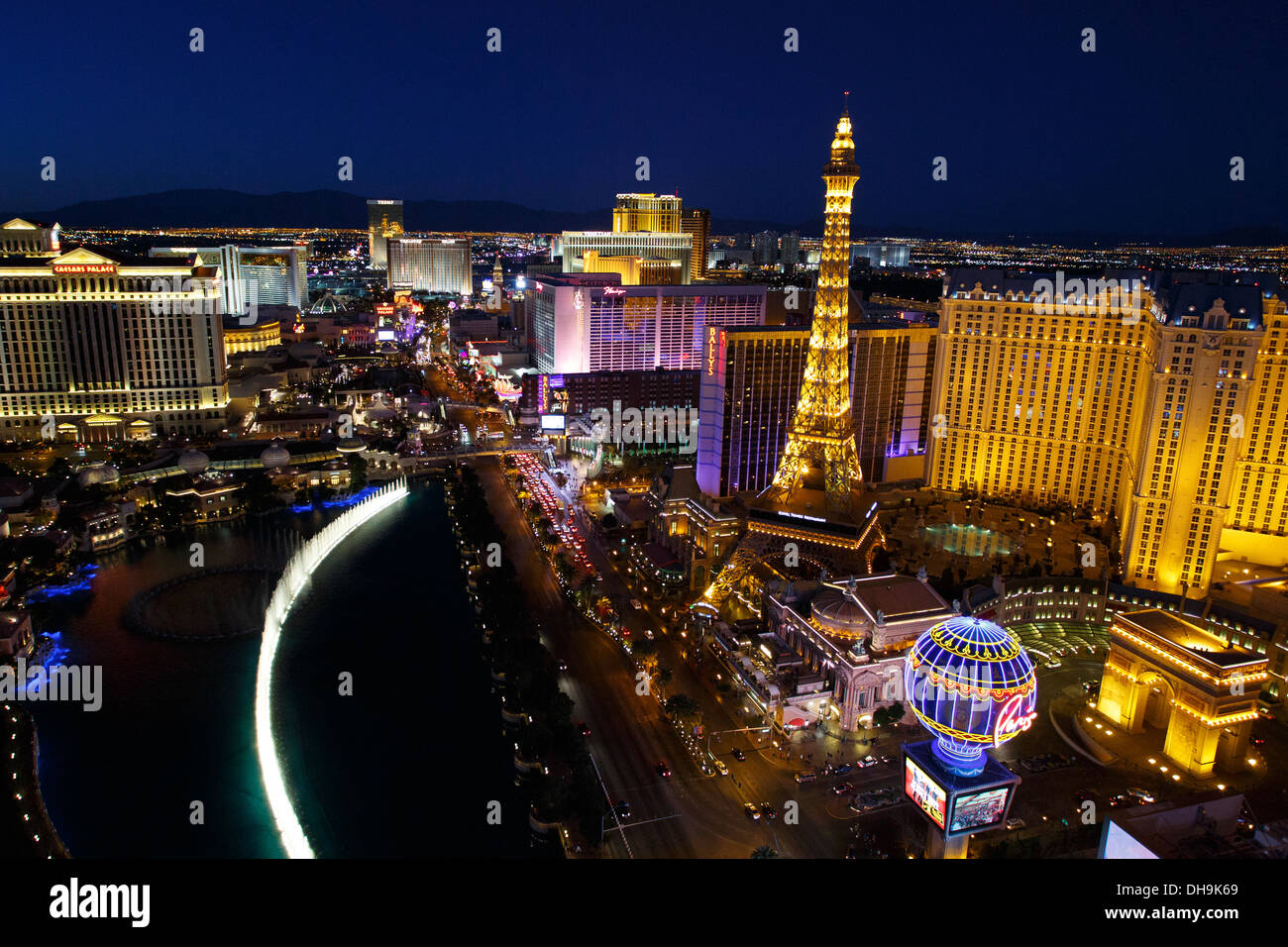 Las Vegas Strip di Las Vegas, nel Nevada. Foto Stock