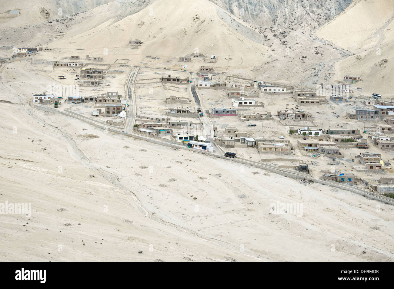 Leh city. Architettura dell'antica capitale del Ladakh Budhhist unito in Himalaya. India, Ladakh, Jammu Kashmir Foto Stock
