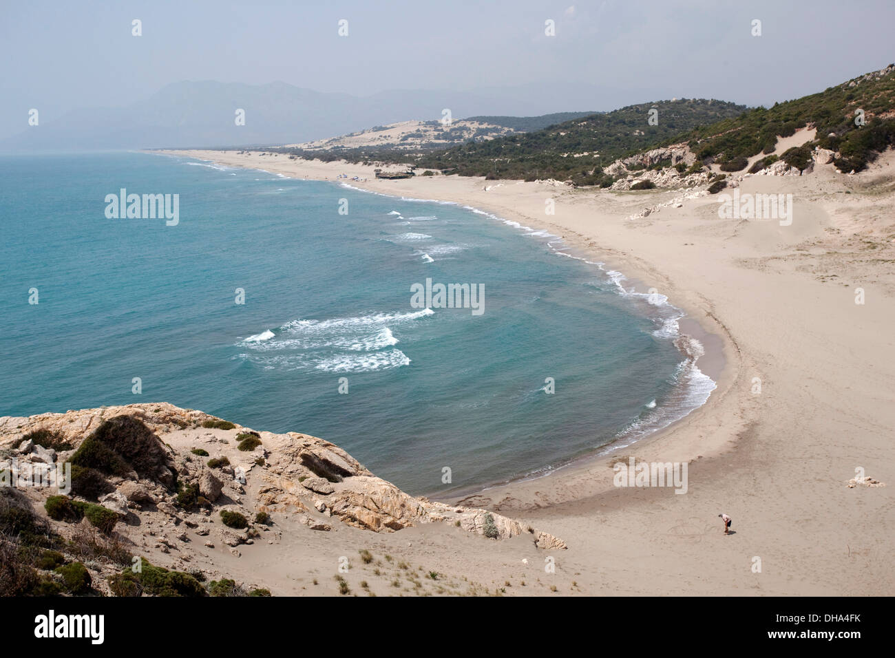 Patara la spiaggia più lunga nel Mediterraneo con 26 km di lunghezza della Turchia Foto Stock
