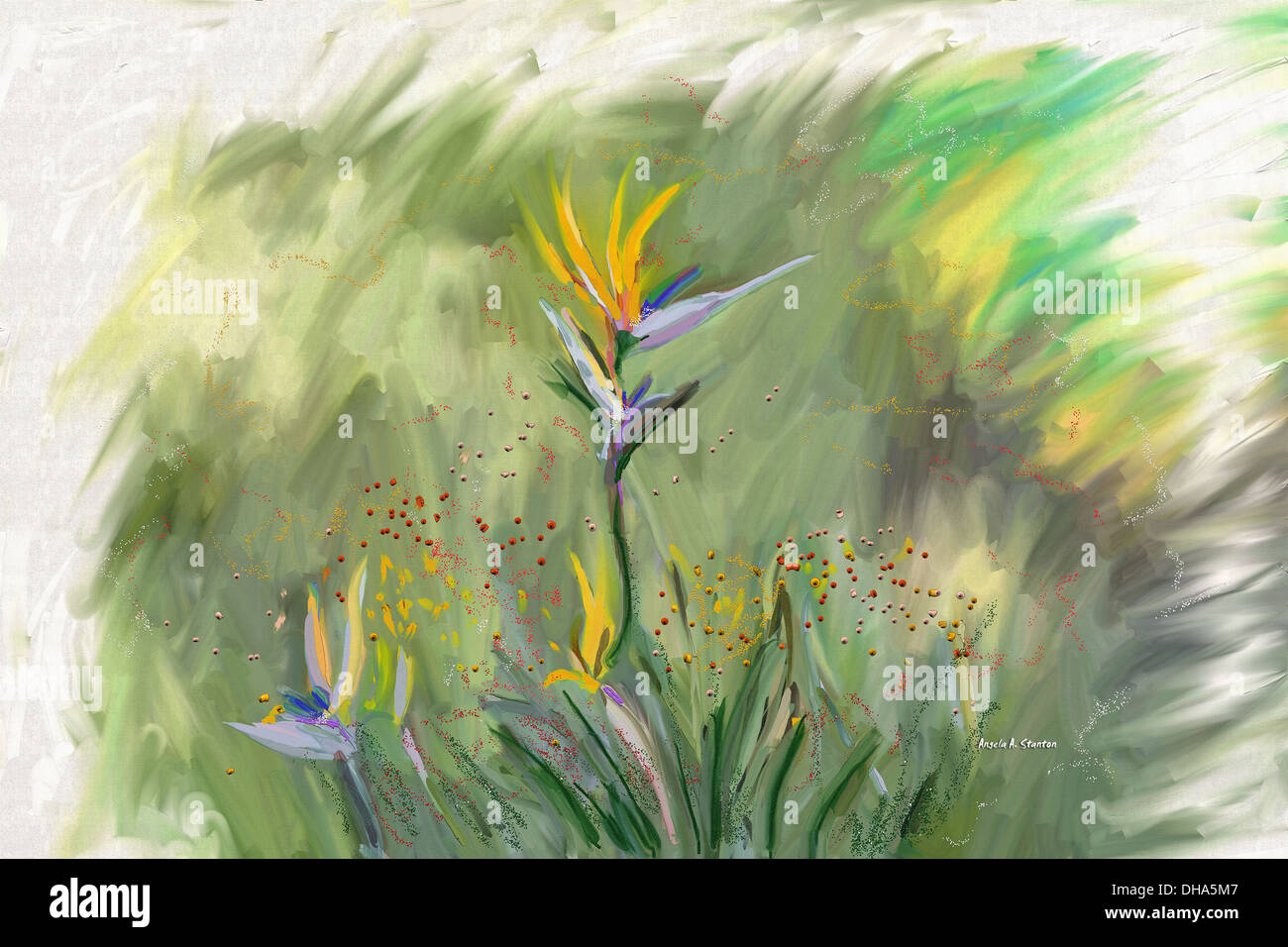 Computer immagine generata di fiori Foto Stock