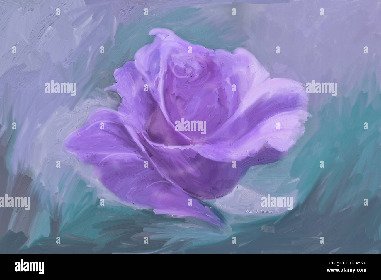 Computer immagine generata di un fiore viola Foto Stock