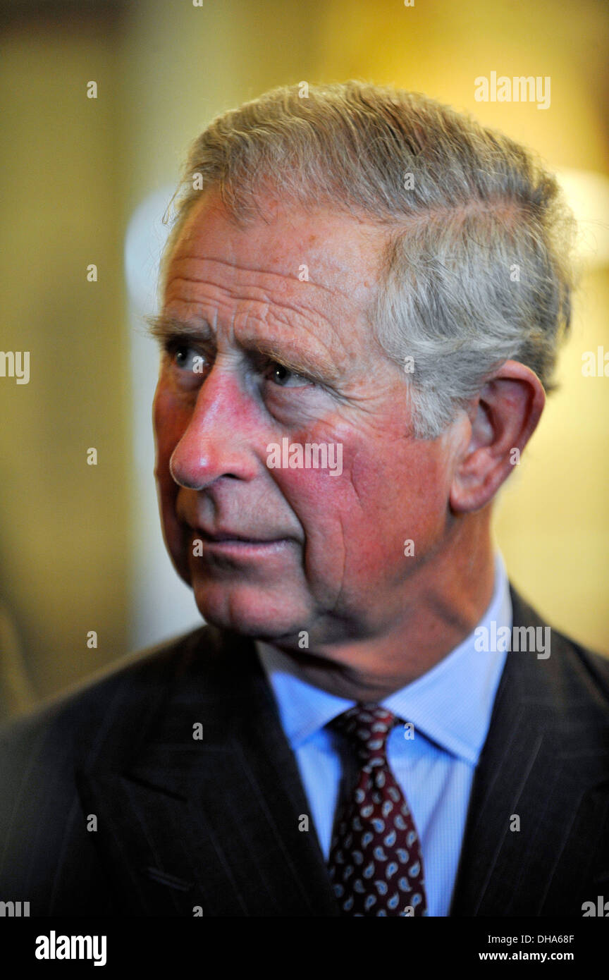 S.a.r. il Principe Carlo, fotografato in occasione di una visita alla casa di Dumfries Scozia in ottobre 2013. Foto Stock