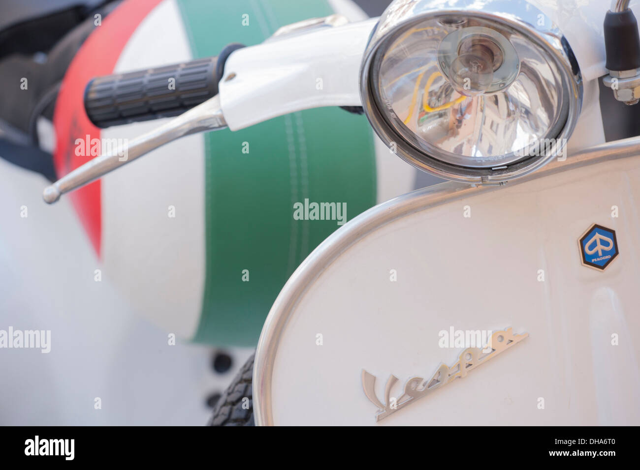Scooter Vespa astratto sfondo macro Foto Stock