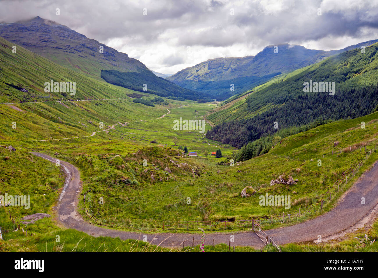 Glen Croe in Argyll Forest Park, Scozia Foto Stock