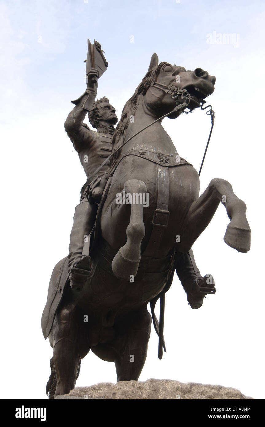 Andrew Jackson (1767-1845). Settimo PRESIDENTE DEGLI STATI UNITI D'AMERICA. Statua equestre di Clark Mills (1810-1883) nel 1856. New Orleans.USA. Foto Stock