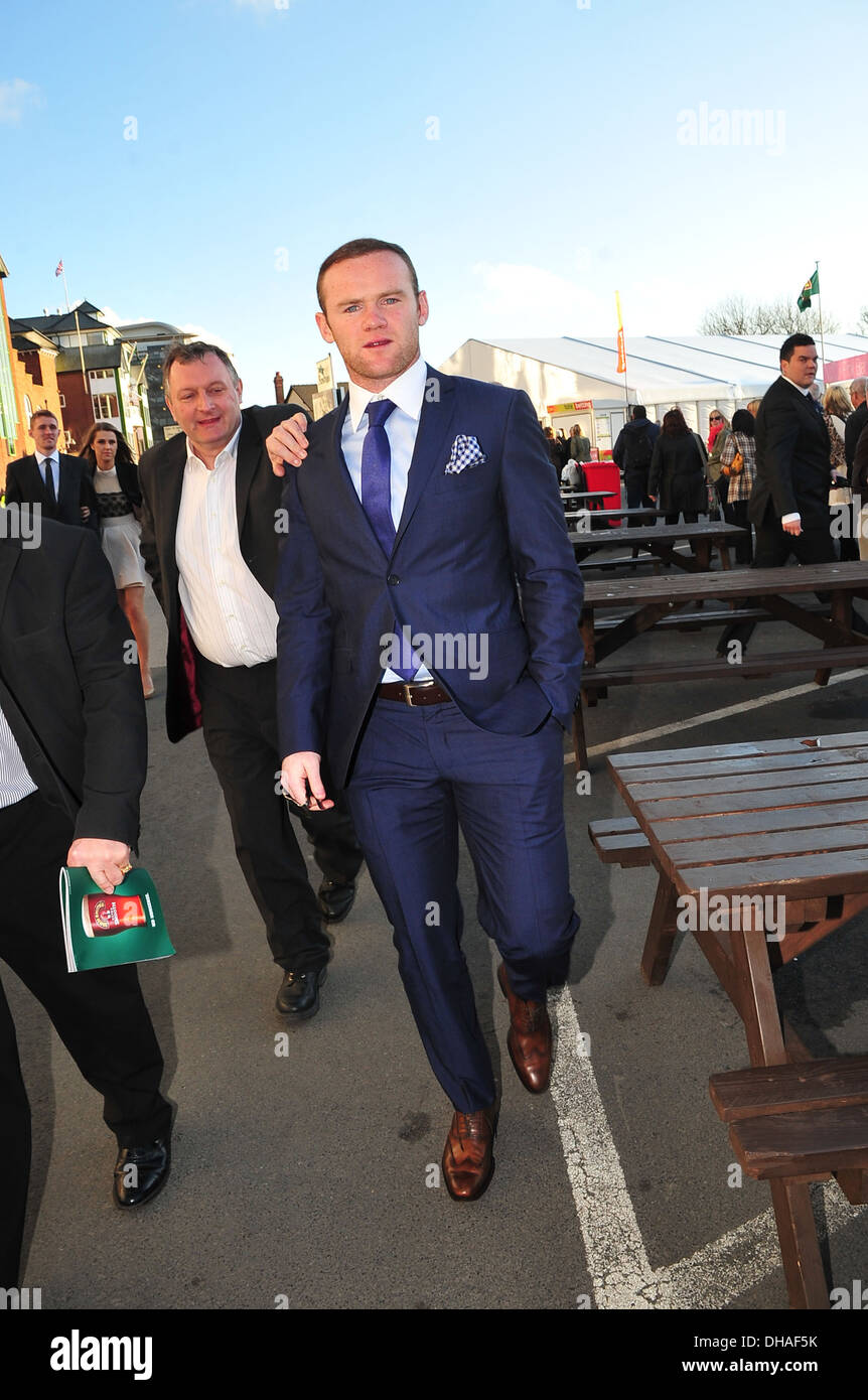 Wayne Rooney Liverpool giorno a John Smith il Grand National Festival presso l'Aintree Racecourse Liverpool England - 12.04.12 Foto Stock