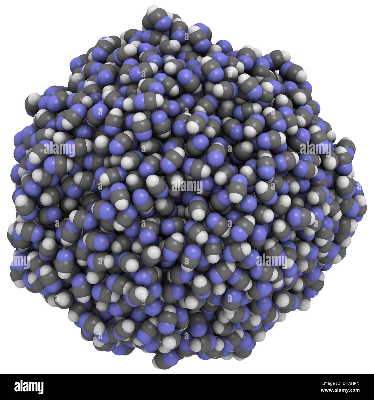 Molecola di veleno di cianuro di idrogeno (HCN). Ha un tipico odore simile  a quello di mandorla. Formula scheletrica Foto stock - Alamy