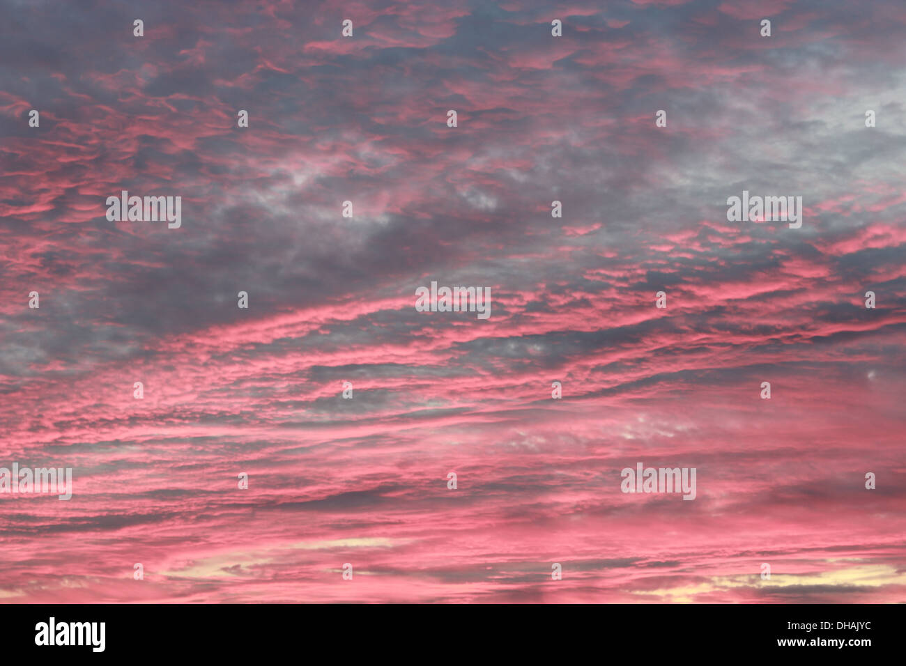 Paesaggio di sera con bella pittoresco pallido nuvole Foto Stock