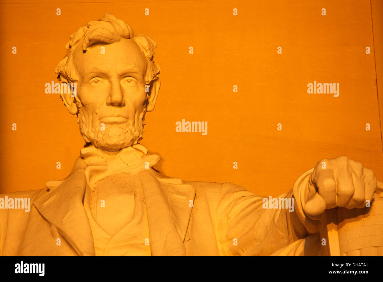 Statua di Abraham Lincoln presso il Lincoln Memorial, Washington D.C., USA Foto Stock