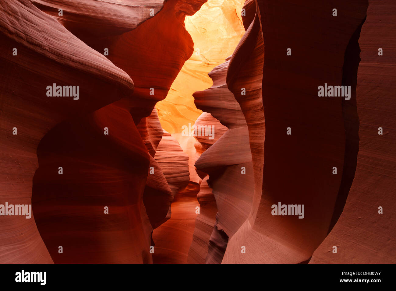 Abbassare Antelope Canyon Slot sulla terra Navajo, Pagina, Arizona. Foto Stock