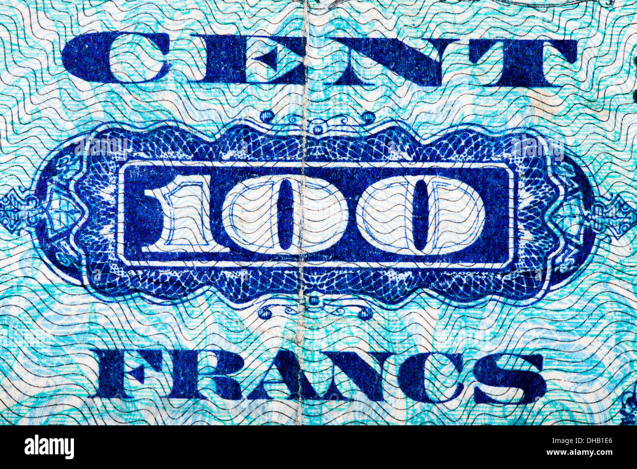 Close up francese di carta moneta Foto Stock