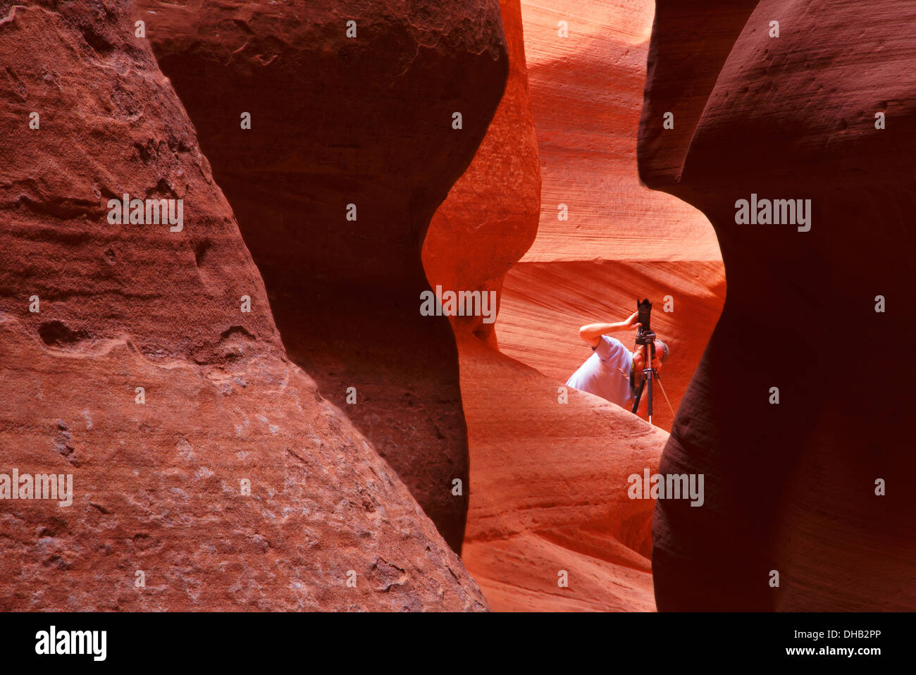 Fotografare Canyon X, una slot canyon sulla terra Navajo, Page Arizona Foto Stock