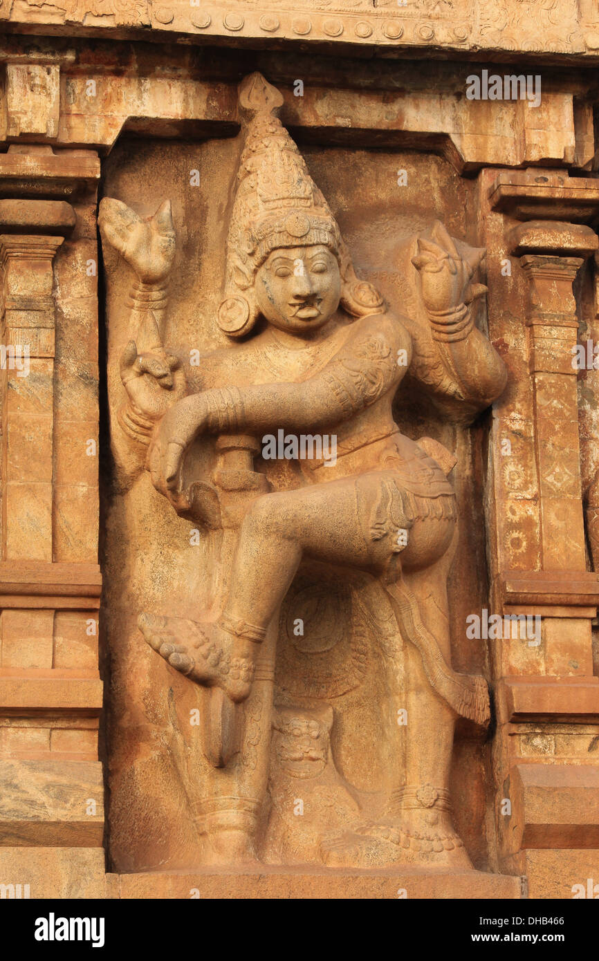 La scultura di arte in indiano antico tempio Foto Stock