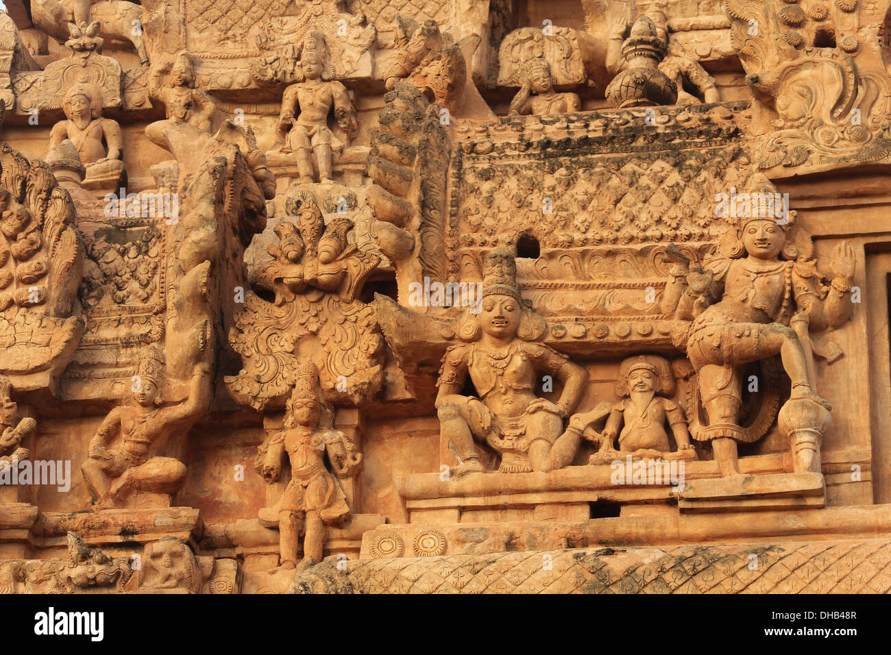 La scultura di arte in indiano antico tempio Foto Stock