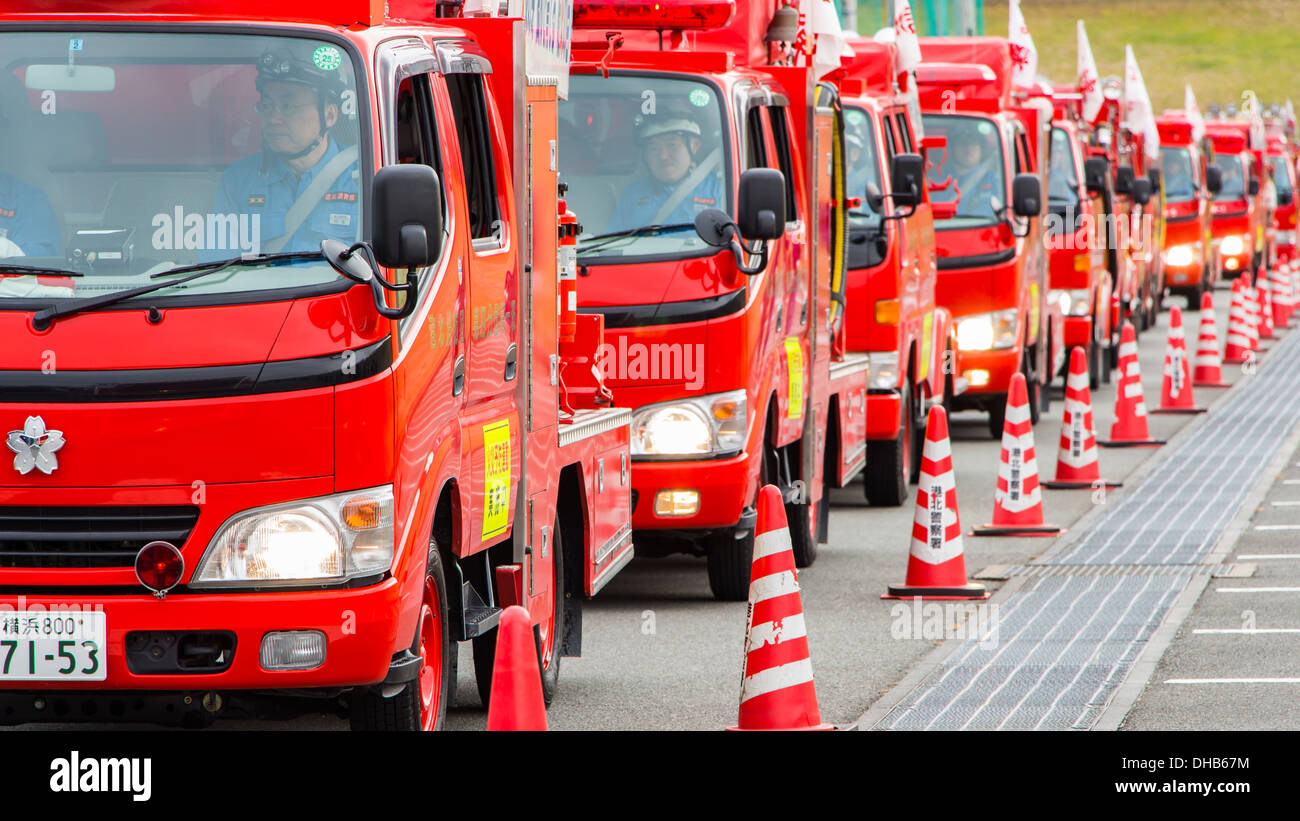 Il nuovo anno di Fire Review Kanagawa, Giappone Foto Stock