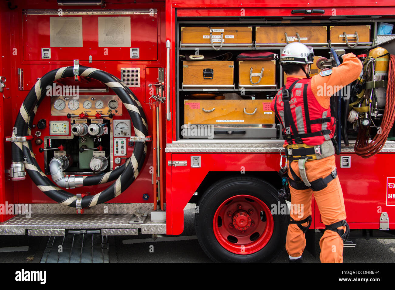 Il nuovo anno di Fire Review Kanagawa, Giappone Foto Stock