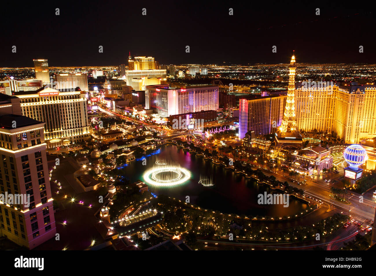 La striscia di Las Vegas, nel Nevada. Foto Stock