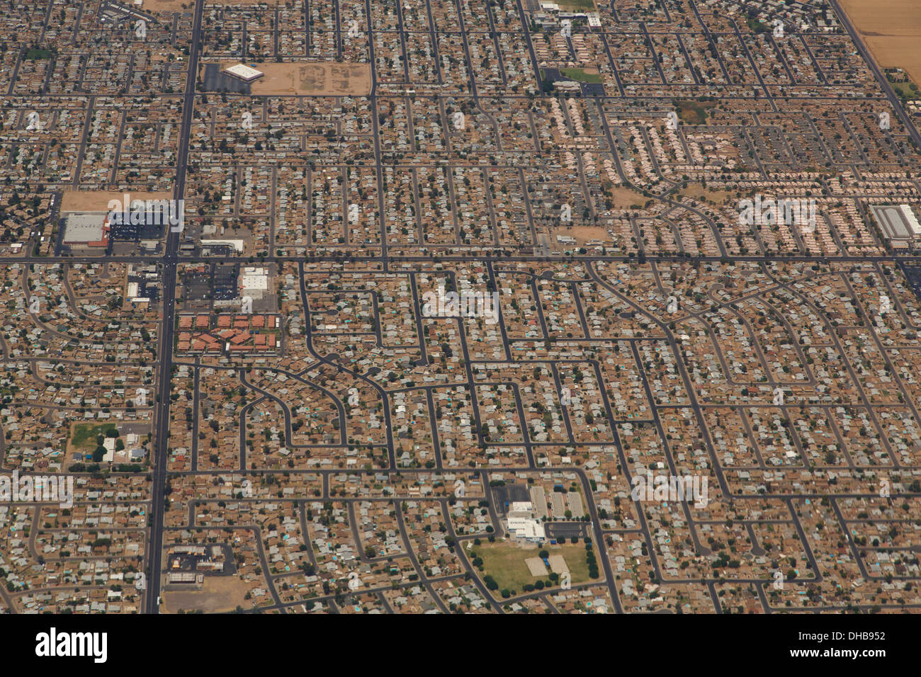 Area di Phoenix dall'aria, Arizona. Foto Stock