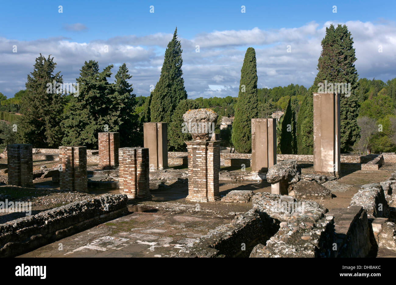 Casa, le rovine Romane di Italica - II secolo, Santiponce, Siviglia-provincia, regione dell'Andalusia, Spagna, Europa Foto Stock