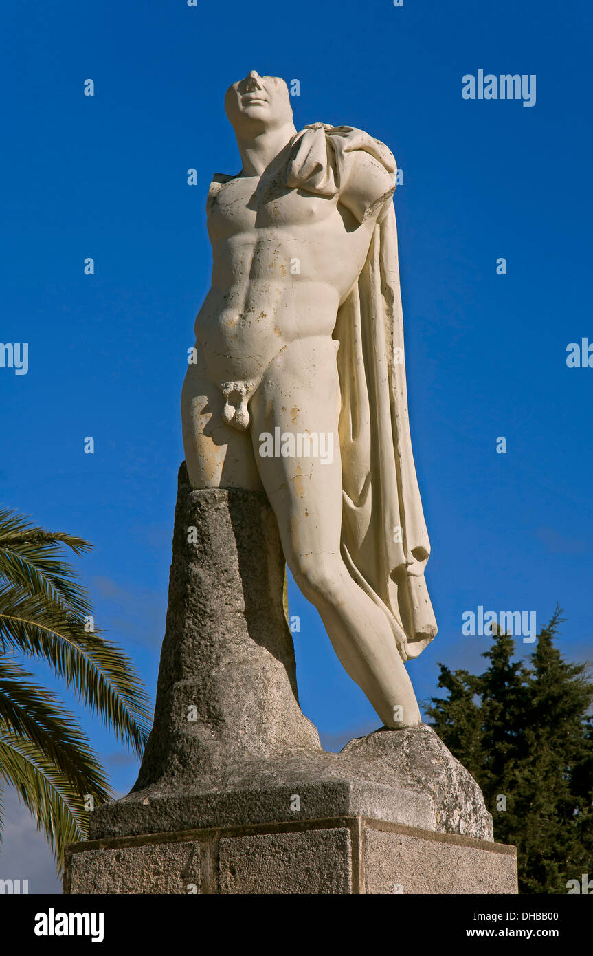 L'imperatore Traiano, le rovine Romane di Italica, Santiponce, Siviglia-provincia, regione dell'Andalusia, Spagna, Europa Foto Stock