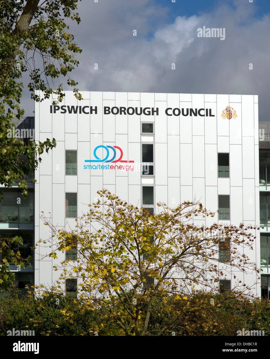 Ipswich Borough uffici del Consiglio sul lato sud di Russel Road Foto Stock