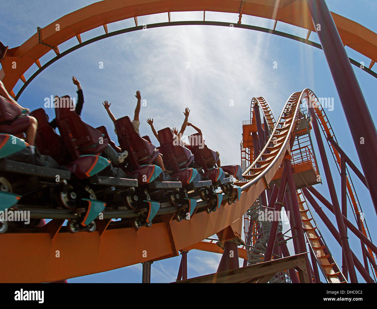 Toro infuria Roller Coaster Foto Stock