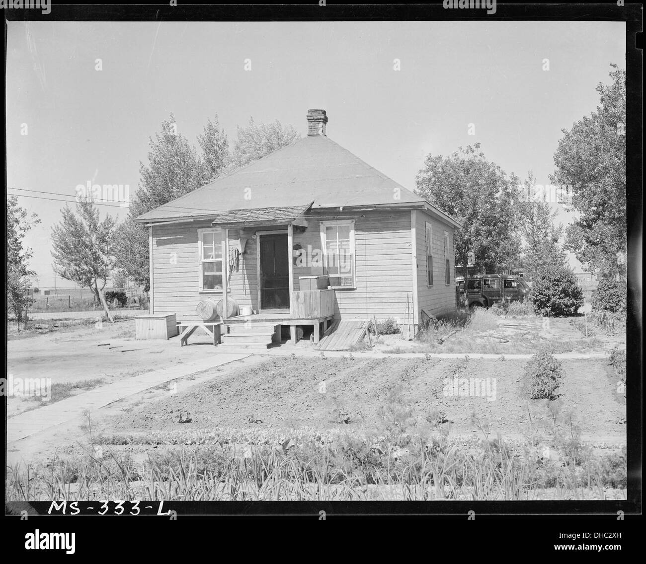 Casa di un minatore a Puritan Camp a Erie, Colorado, che cattura le condizioni di vita dei minatori durante i primi anni del XX secolo in questa città mineraria. Foto Stock
