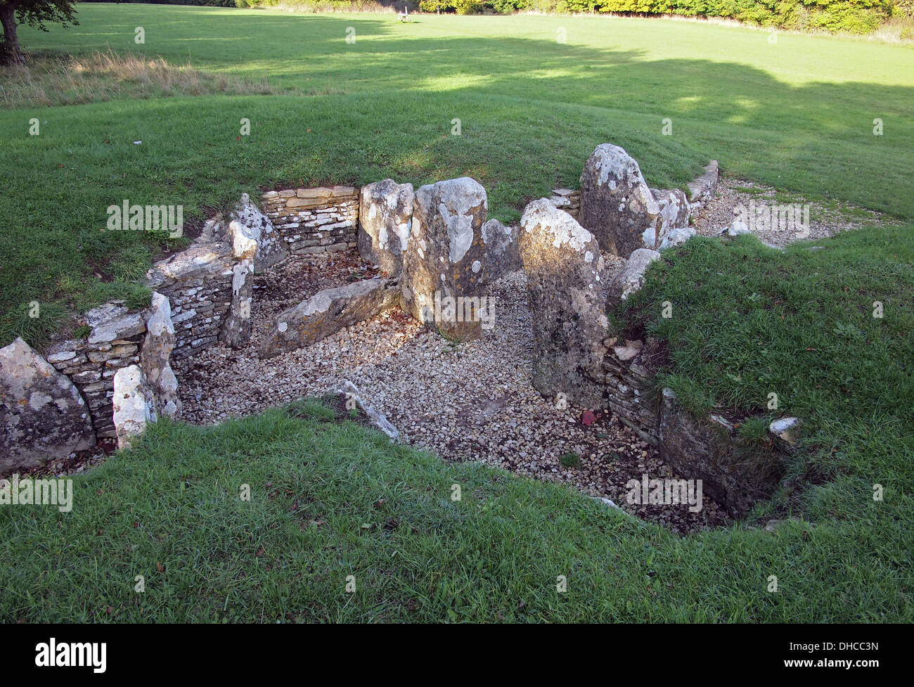 Nympsfield Long Barrow Foto Stock