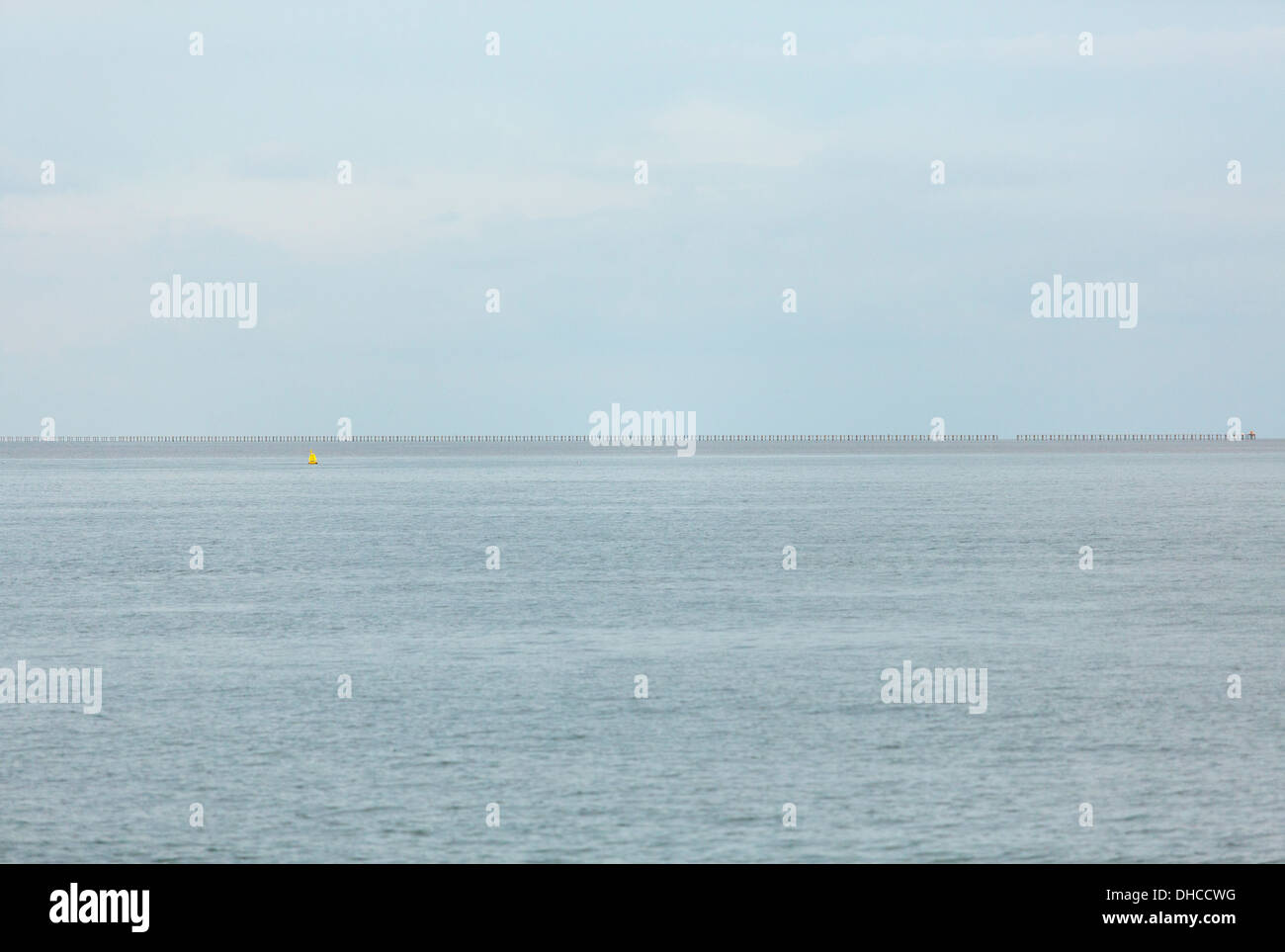 Boom Shoebury nell'estuario del Tamigi, Shoeburyness, Essex, Inghilterra Foto Stock