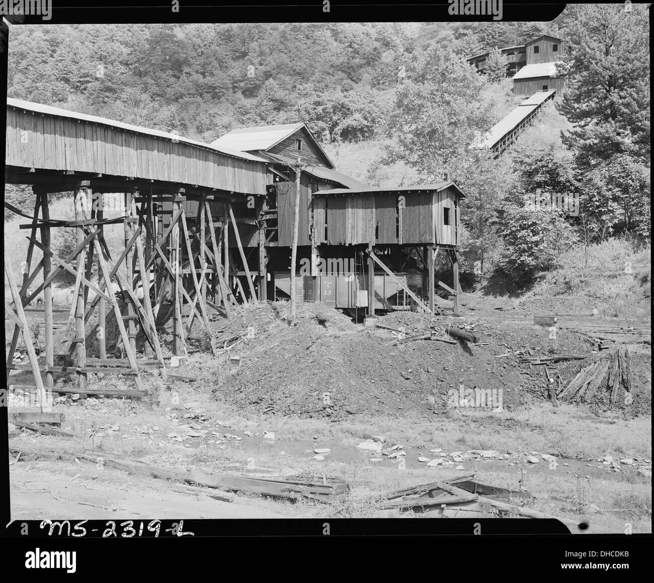 Il liquore. Kentucky dritto Creek Coal Company, Belva miniera abbandonata dopo l esplosione di (a) dic. 1945, quattro miglia di... 541242 Foto Stock