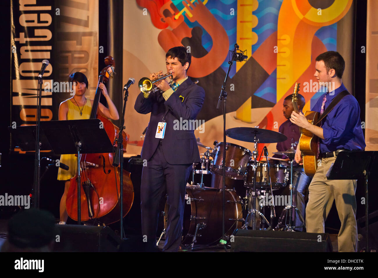 Il BRUBECK INSTITUTE JAZZ QUINTET preforme in discoteca al Monterey Jazz Festival - Monterey, California Foto Stock