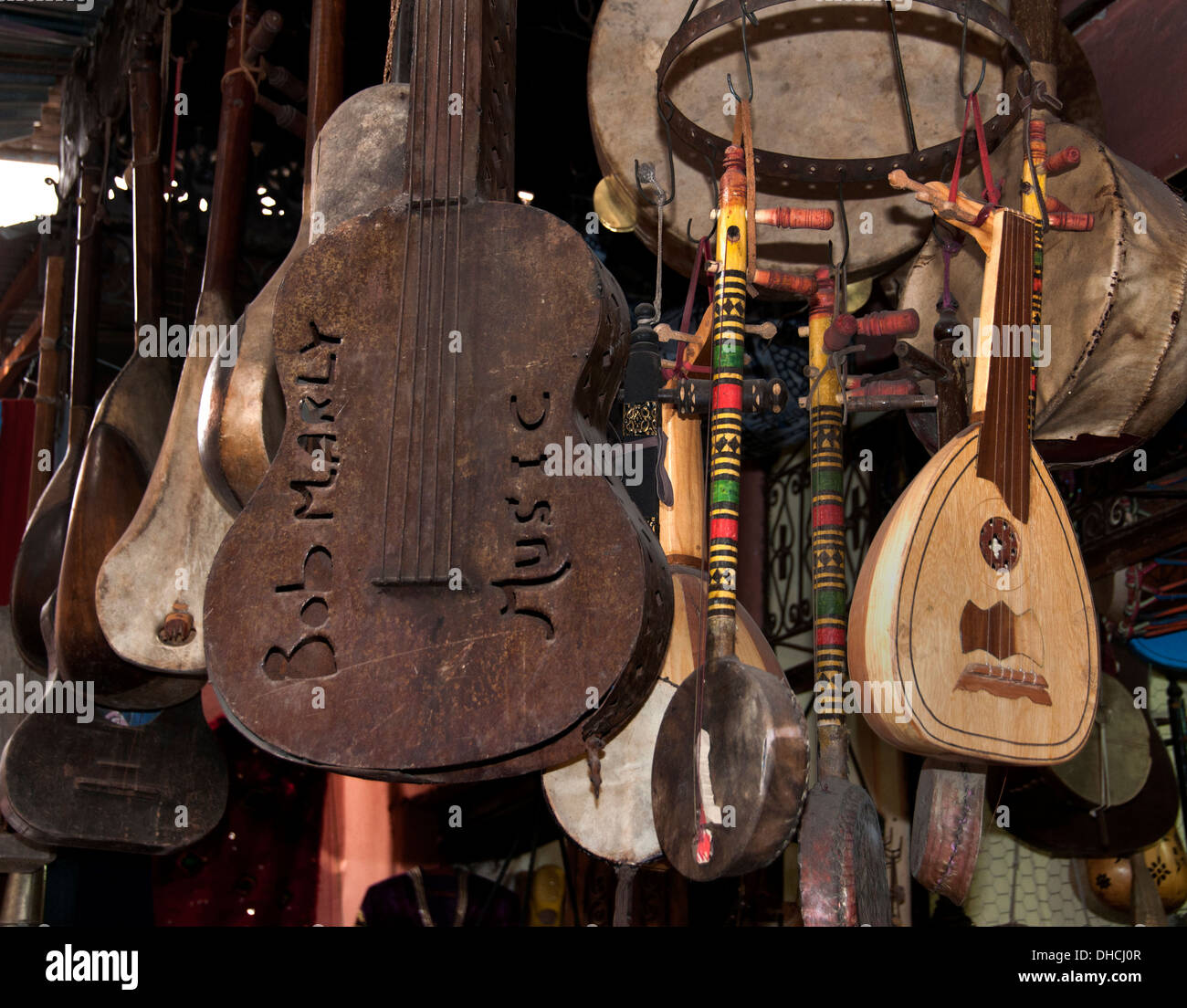 Mercato marrakech marocco Medina Souk Shop Foto Stock