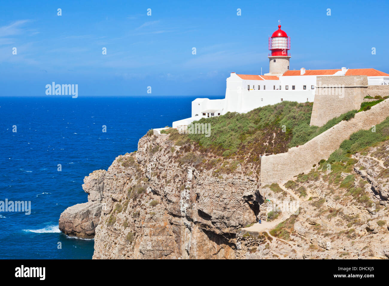 Faro di Cape St Vincent Sagres Algarve Portogallo UE Europa Foto Stock