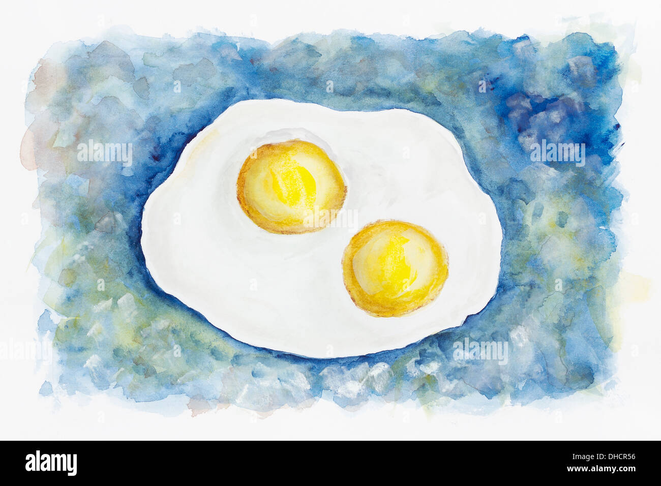 Flying celeste uova fritte Foto Stock