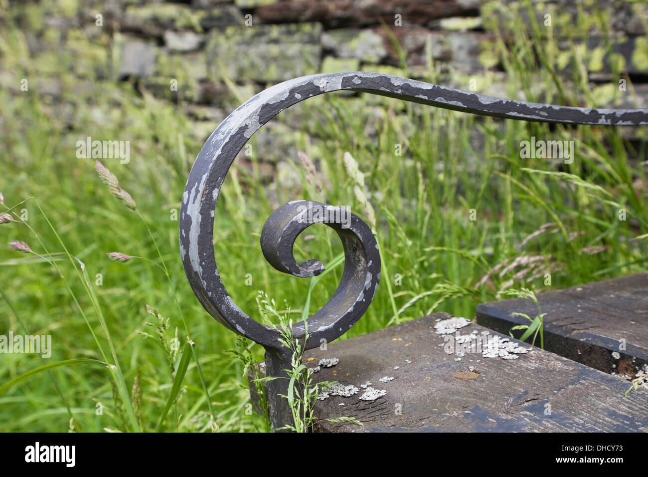 Germania, Nordrhein-Westfalen e, Bracciolo della panchina da giardino Foto Stock
