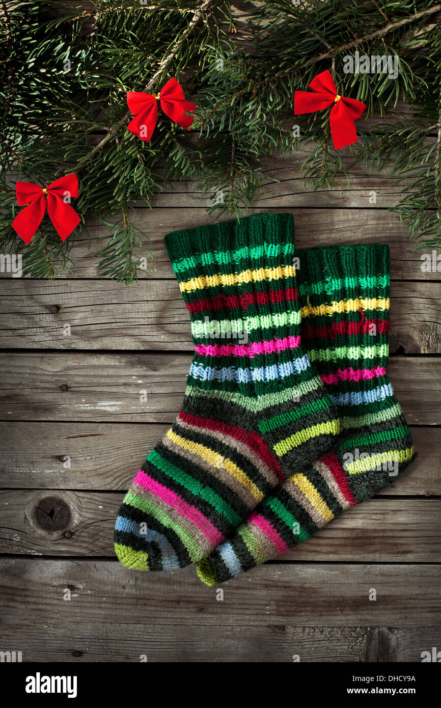 calzini di Natale Foto Stock