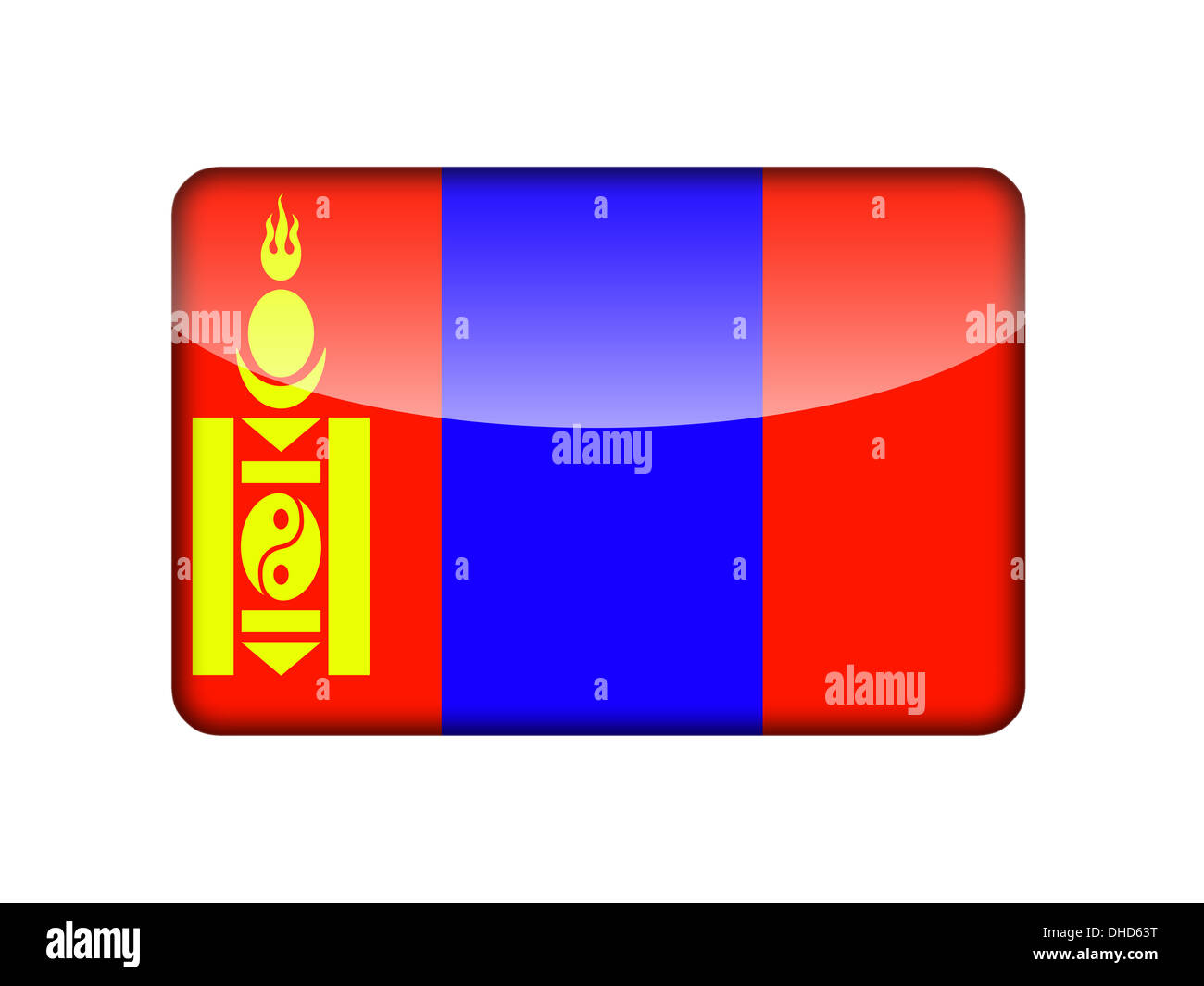La bandiera della Mongolia Foto Stock