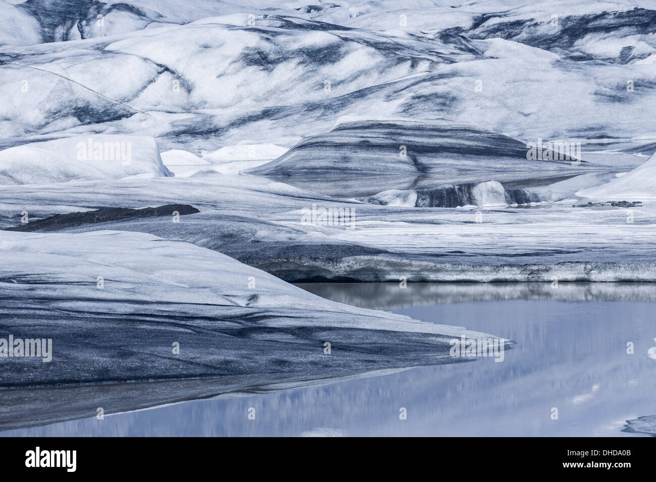 Iceberg, Hoffellsjokull ghiacciaio Vatnajokull calotta di ghiaccio, Islanda Foto Stock