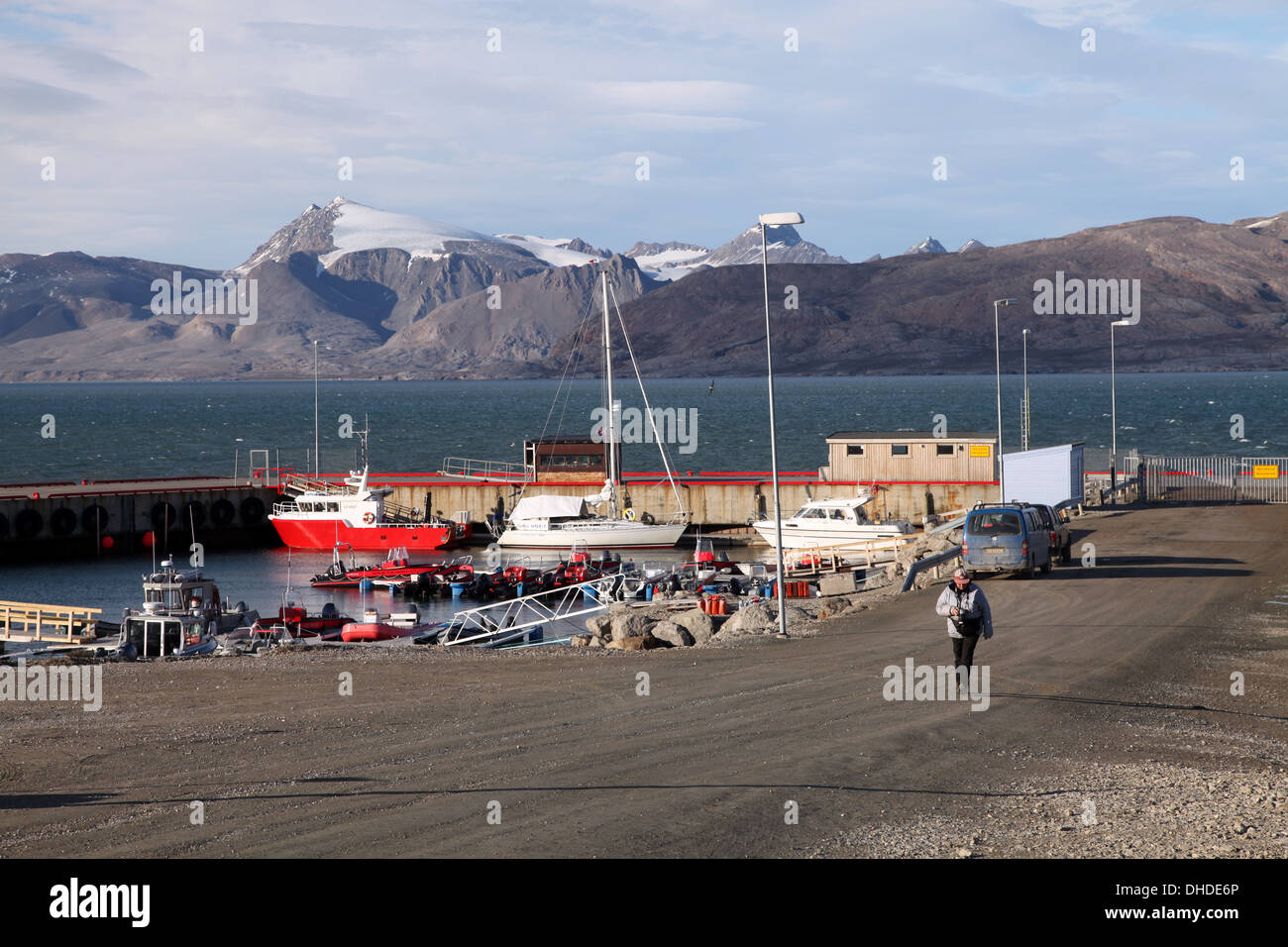 Porto di Ny Alesund, Svalbard, Norvegia, Scandinavia, Europa Foto Stock