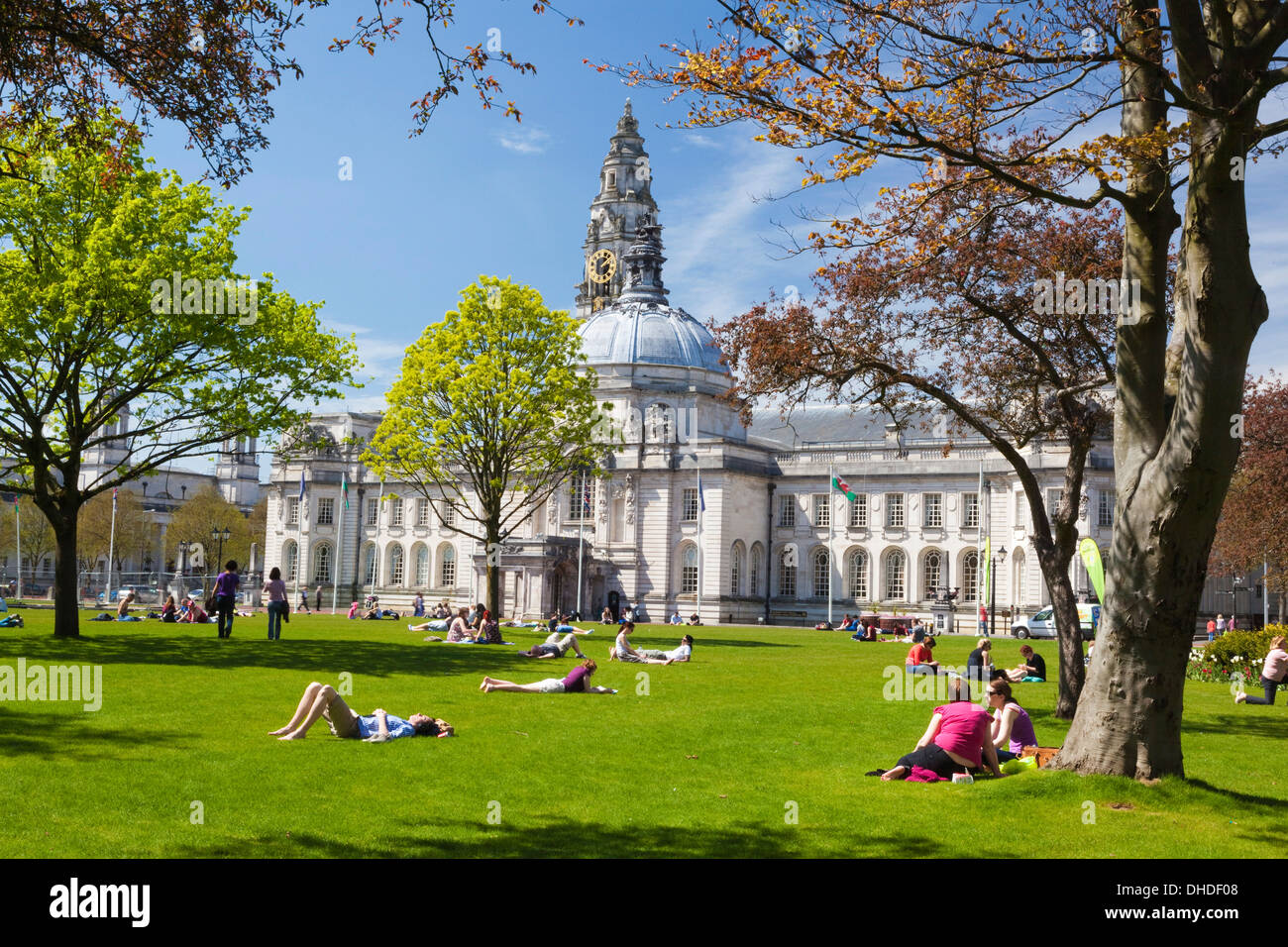 City Hall di Cardiff, Galles, Regno Unito, Europa Foto Stock