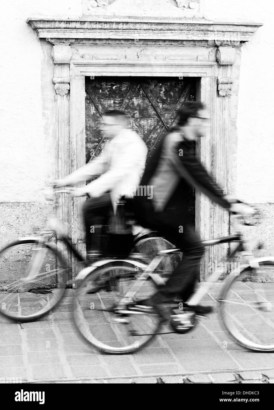 I ciclisti in Salzburg Foto Stock