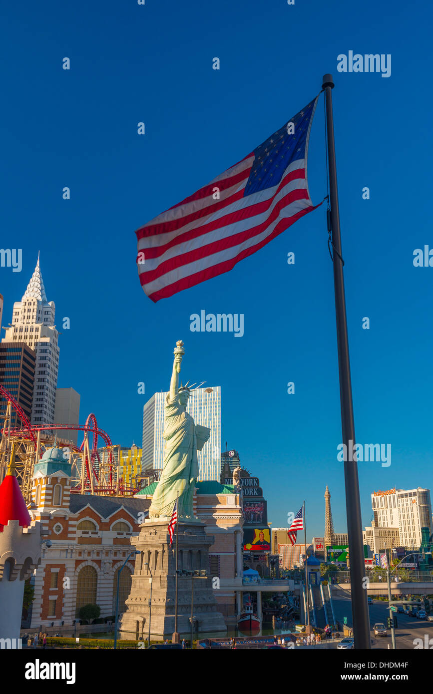 Statua della Libertà, New York New York Hotel and Casino, Las Vegas, Nevada, Stati Uniti d'America, America del Nord Foto Stock