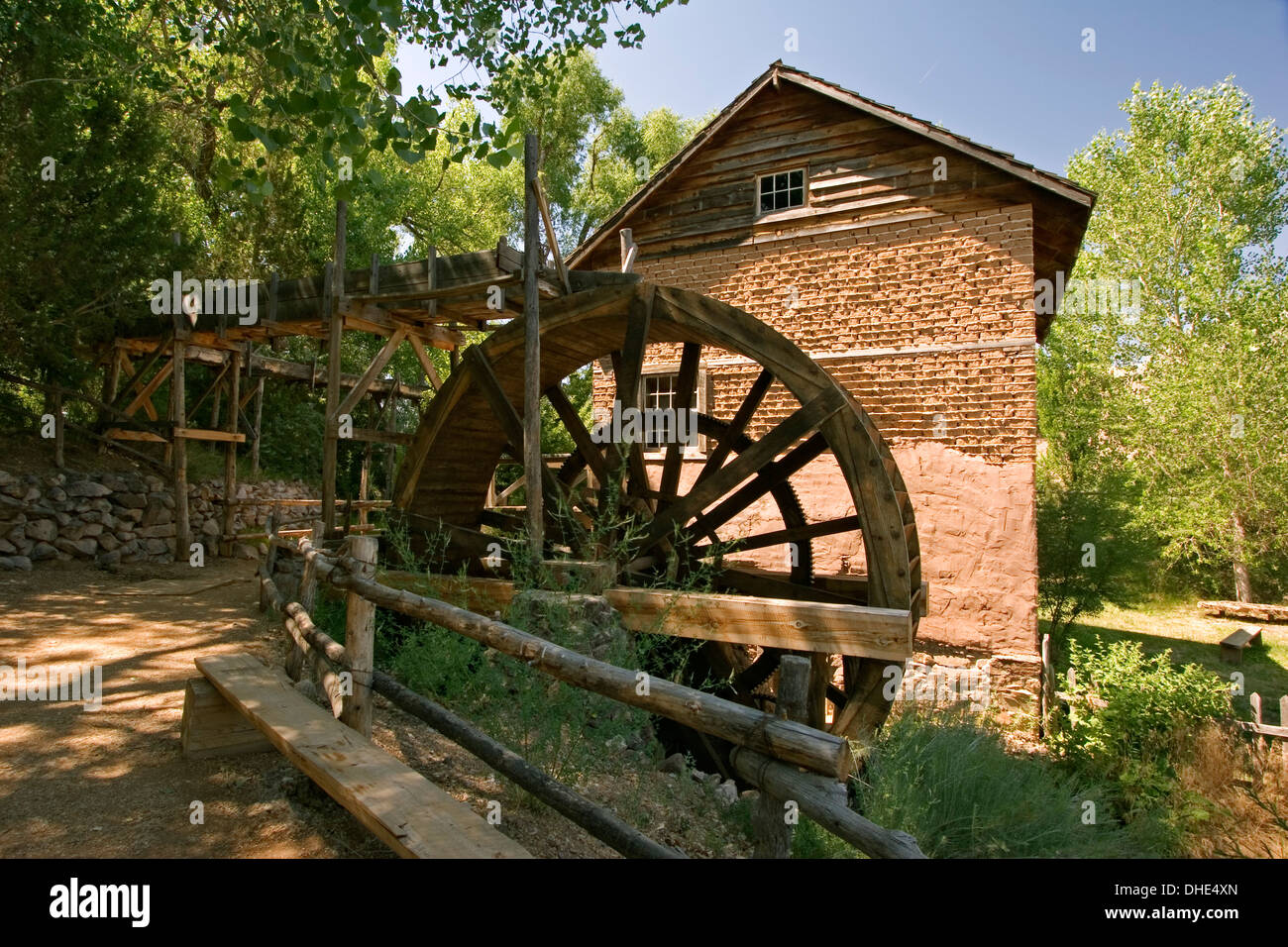 Grande Mulino, El Rancho de Las Golondrinas, Santa Fe, New Mexico USA Foto Stock