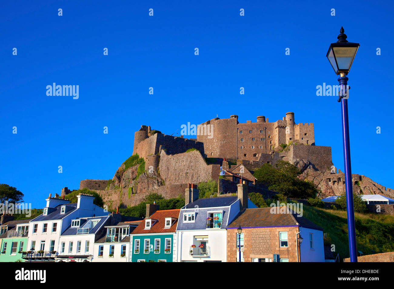 Castello di Mont Orgueil, Gorey, Jersey, Isole del Canale, Europa Foto Stock